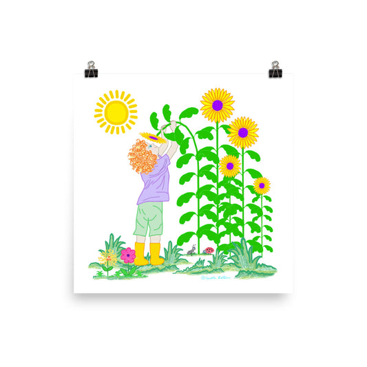 "Sunflowers" - Enhanced Matte Poster 10" x 10"