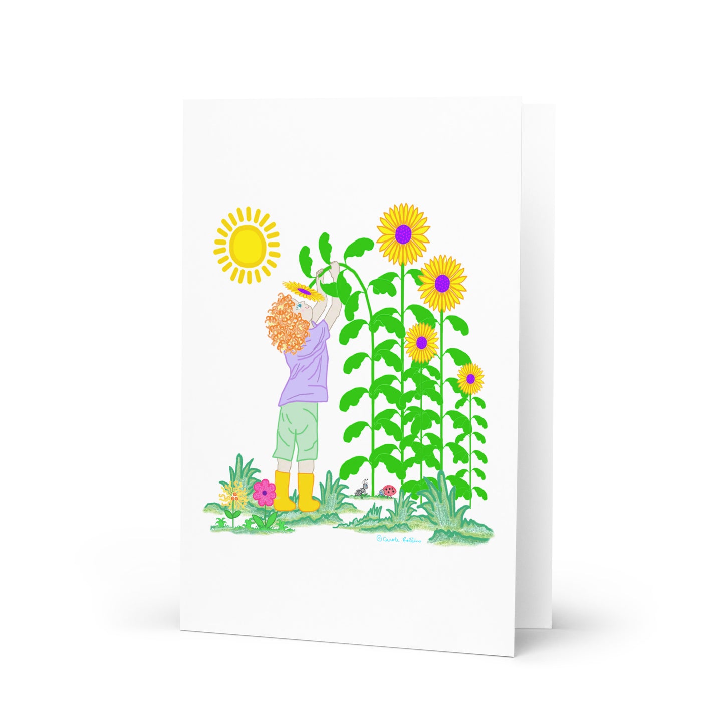 "Sunflower" - Greeting card and envelope 5.83" x 8.27"